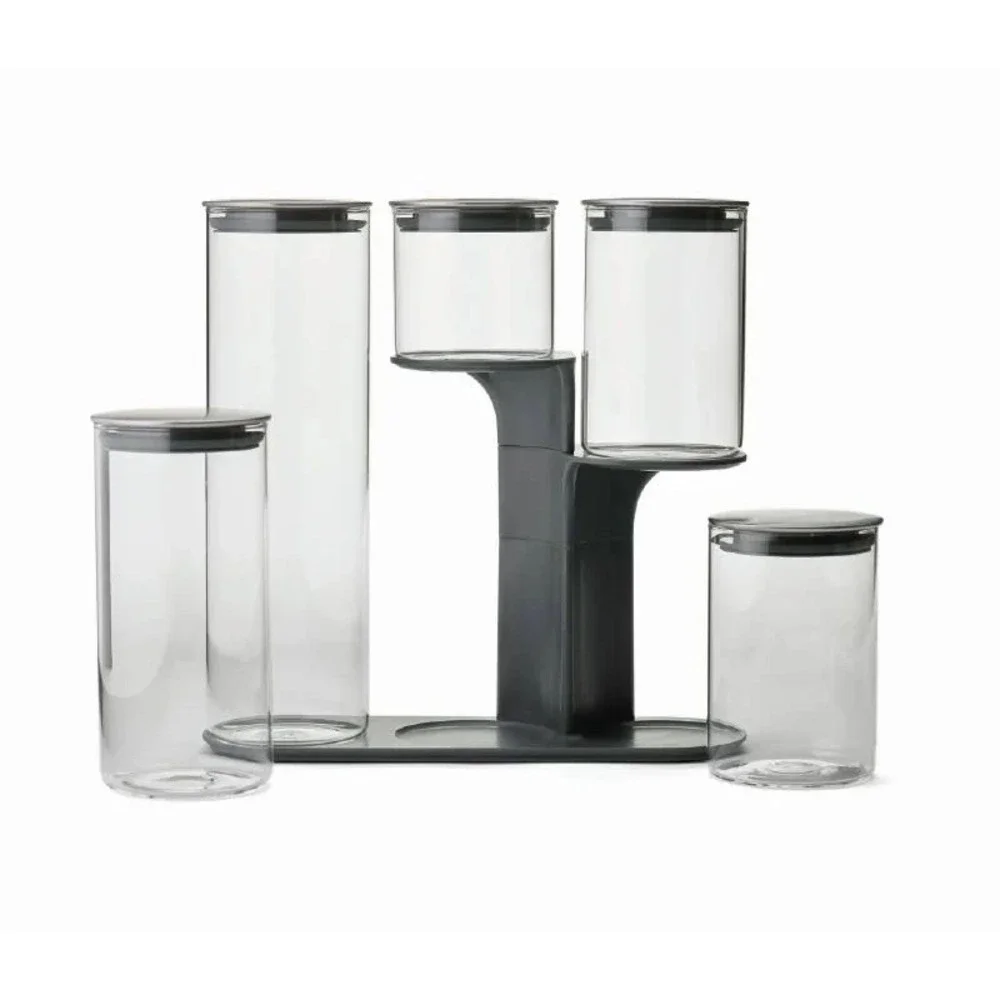 Joseph Joseph - Podium Steel - 5 Piece Glass Storage Container Set With Stand